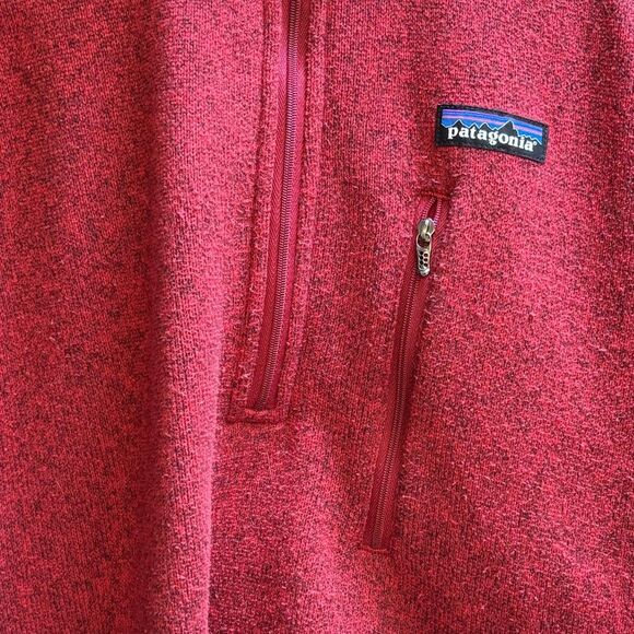 Patagonia Better Sweater 1/4 Zip Mens Medium Red Heather Performance Pullover - Picture 5 of 5